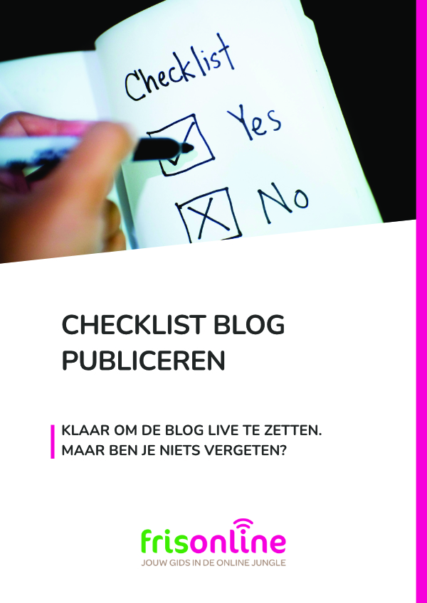 checklist voor het publiceren van een blog - gratis checklist - Fris Online